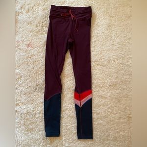 Maroon drawstring leggings